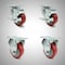 Service Caster 3 Inch SS Red Polyurethane Top Plate Caster Set with 2 Brake 2 Rigid SCC SCC-SS20S314-PPUB-RED-TLB-2-R314-2 - alternate 1